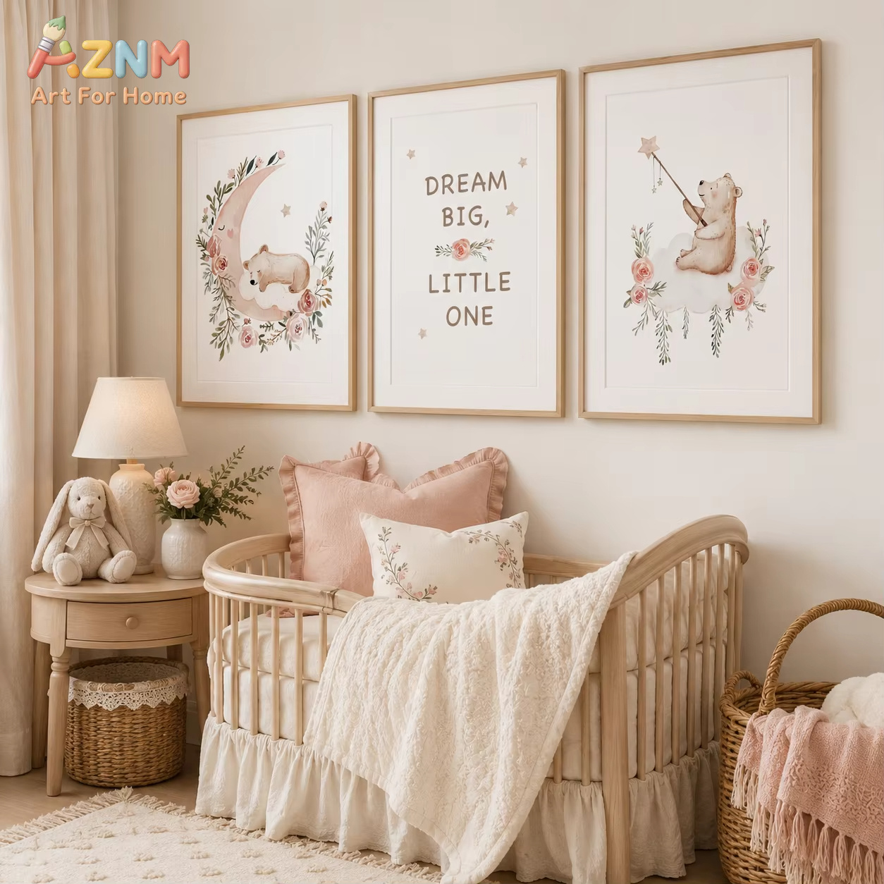 Baby Girl Nursery Quotes - AZNM – art mural floral pour