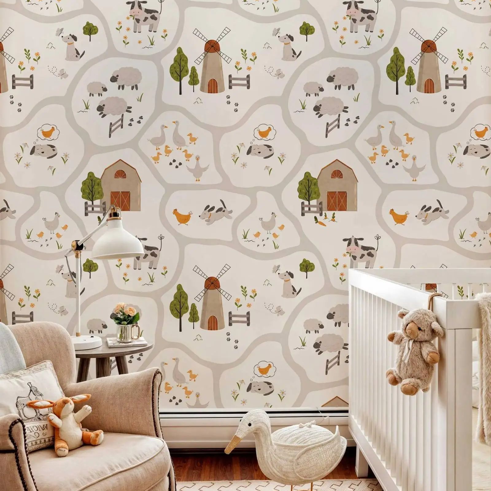Papier peint pour enfants, ani - Baby Nursery Peel And Stick Wallpaper avis et prix