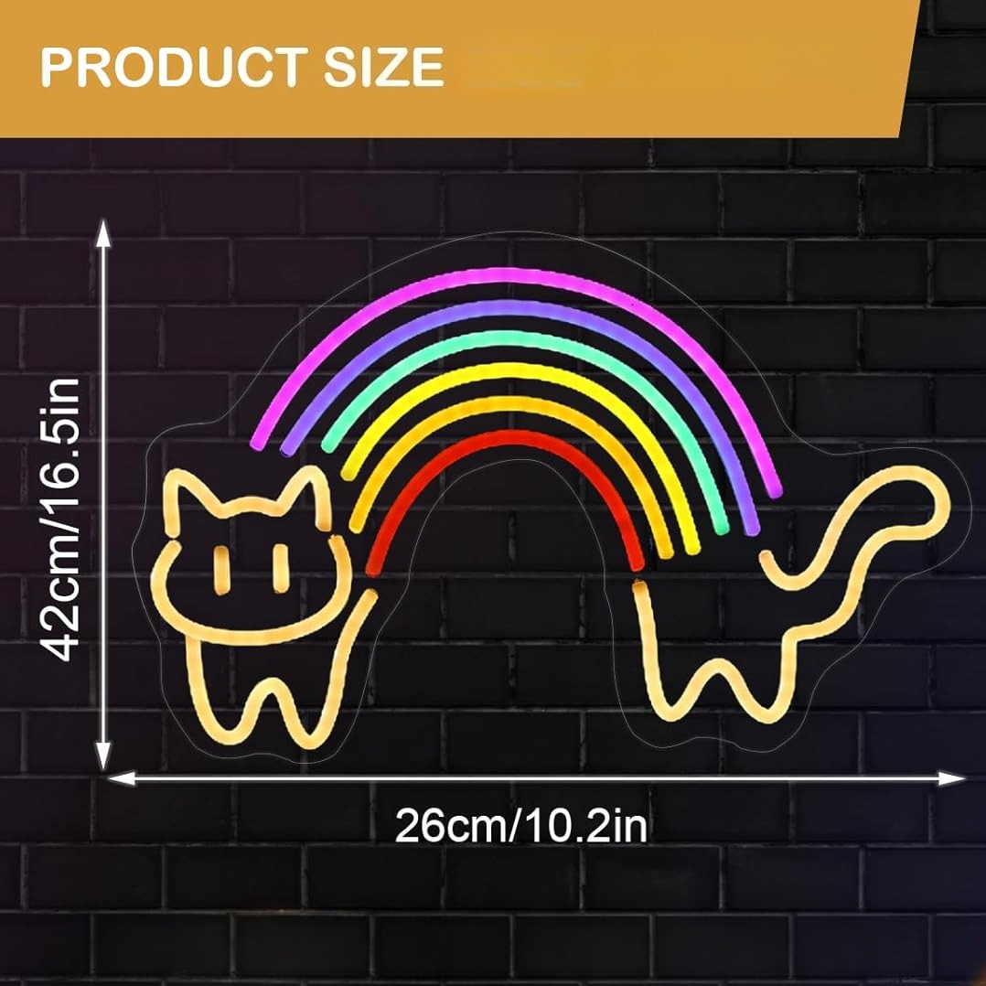 Enseigne au néon chat arc-en-c - Baby Nursery Wall Lights avis et prix
