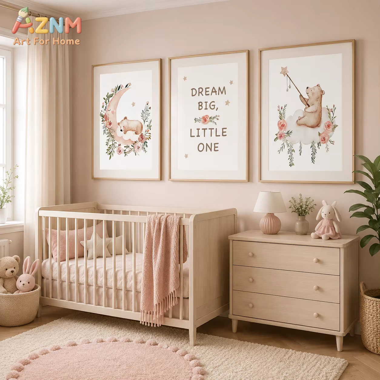 AZNM – art mural floral pour c - Baby Girl Nursery Quotes avis et prix